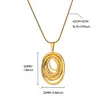 Collar Colgante Anillo Circular Espiral Retro Europeo y Americano, Collar Simple Abstracto de Acero Inoxidable con Diseño de Nicho