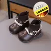 Sapatos de Bebê Outono e Inverno Sapatos de Princesa 1-3 Anos Sapatos Pequenos de Couro Sapatos de Bebê Botas para Meninas Sola Macia Antiderrapante Sapatos para Crianças Pequenas