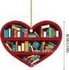 23 Novas Decorações de Natal Amantes de Livros Coração Decorações de Bibliotecário Penduricalhos para Carro Decorações para Casa