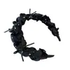 Faixa de Cabelo de Bolinhas Preto e Branco de Cano Alto da Moda para Mulheres, Adequada para Uso Diário e Lavar o Rosto, Faixa de Cabelo e Acessório de Cabelo Especializado