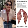 Lenço de Seda Versátil Estilo Hong Kong Retrô, Lenço Fashion em Formato de Diamante, Acessório de Alta Qualidade e Elegante, Lenço de Pescoço Fino, Multiuso