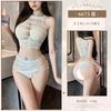 Feimu Sexy Hollow-out Perspective Mesh Split terno 6673 Sexy Underwear Even Mesh Mostrando Tentação no Peito