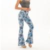 Europa y Estados Unidos transfronterizo Amazon Europa y Estados Unidos Marea ajustados cadera estampados pantalones acampanados pantalones de mujer pantalones casuales suministro directo de fabricantes