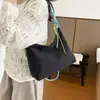 2026 Nova Bolsa Transversal de Ombro Único de Corda Trançada da Moda para Mulheres, Grande Capacidade, Leve, Versátil, Bolsa de Mão Casual em Tecido de Nylon