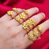 Anillo de oro de arena vietnamita para damas, chapado en oro de imitación de 24 quilates, joyería para bodas, suministros para el mercado nocturno, anillos al por mayor