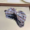 Pinza para el Cabello con Lazo de Tela a Cuadros Dulce Estilo Coreano para Mujer, Pinza Banana para Cola de Caballo Alta, Nuevo Accesorio para el Cabello con Pinza Vertical de Primavera