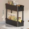 Prateleira de armazenamento para vãos de cozinha, estante de geladeira multicamada ultraestreita de piso com rodas, prateleira de armazenamento doméstica, carrinho utilitário para banheiro