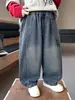 Calça Jeans Jeans Masculina para Primavera e Outono, Estilo Coreano, Calça Casual Elegante e Moderna para Crianças, Novidade 2026 Calças Longas da Moda para Bebês