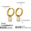 Lujo ligero, brillante y exquisito, creando una atmósfera atmosférica. Aretes con colgante de zirconita en forma de gota de agua multifacética, chapados en oro de 18k sobre acero inoxidable para mujer