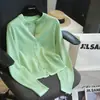 Cárdigan de Punto de Lana de Manga Larga con Cuello Redondo de Color Contrastante para Mujer, Suéter Corto Exterior, Nuevo Estilo Primavera y Verano 2026 H031115