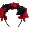 Amazon Tiara de Halloween Festival dos Fantasmas Baile de Máscaras cos Decoração Acessório de Cabeça Fantasma Preto Vermelho Tiara Acessórios de Cabelo