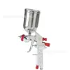 Pistola de pulverização de gama média W71, apresentando um bico de pulverização superior e inferior para aplicação de névoa fina, adequada para pintar móveis, estruturas metálicas e outras superfícies metálicas; possui um corpo de liga de alumínio