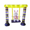 Decoración de Columpio de Conejo Inflable de Pascua Transfronteriza con Luces LED para Decoración de Festival de Jardín al Aire Libre Suministros para Fiestas