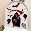 Nuevas pegatinas de pared navideñas con huellas de sangre y cara de Halloween transfronterizas para inodoro, pegatinas de pared creativas para inodoro.