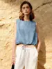 Chaleco de Lino Puro Estilo Old Money para Mujer, Verano 26, Top Corto Casual Holgado de Alta Gama Transpirable en Algodón y Lino