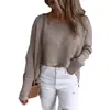 Suéter Pulóver de Manga Murciélago de Color Sólido para Mujer, Nuevo Otoño e Invierno 2026 Europeo y Americano, Top Suéter Versátil Casual de Comercio Exterior Europeo y Americano