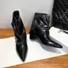 Botines Nuevos para Mujer Otoño/Invierno 2026, Punta Fina, Tallas Grandes, con Diseño de Hebilla de Cinturón, Tacón Grueso Único, Botas Trendy de Pierna Ancha