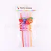 Pajita de fruta uva naranja piña fresa pajita de dibujos animados pajita para bebida fría de verano