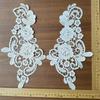 Adhesivo de Tela Bordado Blanco Hueco de Dos Piezas Flor para Ropa Flor de Hombro Accesorios DIY Hecho a Mano Encaje para Puño Accesorios
