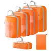 Set de 10 Bolsas de Almacenamiento de Viaje de Compresión Cuidadosamente Seleccionadas, Bolsa de Almacenamiento de Malla con Cordón para Empacar por Separado, Bolsa Organizadora para Equipaje, Maquillaje y Artículos de Tocador