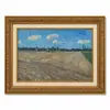 Pintura al Óleo Estilo Jardín de Olivos Campo de Van Gogh con Marco Dorado Vintage Sala de Estar Entrada Arte de Pared con Marco Pintura Decorativa Decoración de Pared para Casa de Huéspedes