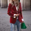 Chaqueta de Traje Elegante de Color Puro, Nueva Moda Otoño e Invierno para Mujer, Transfronteriza Europea y Americana de Amazon 2025
