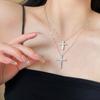 Colar Cruz de Diamante Elegante Moda Nicho Design Simples Versátil Corrente de Colar de Alta Qualidade Colar de Casal Tendência