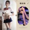 He Mei Lencería Sexy para Mujer Uniforme Sexy Ropa de Estudiante Traje Jk Camisa Sexy Transparente Falda a Cuadros Una Pieza Envío Directo