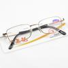 Gafas de lectura de metal con montura completa de resina y flores, gafas de lectura de vidrio metálico para hombres y mujeres