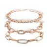 Jóias transfronteiriças europeias e americanas moda personalidade bambu corrente grossa pulseira de metal temperamento moda feminina multicamadas