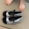 Zapatos Mary Jane de Punta Redonda Retro con Aumento de Altura para Mujer, Zapatos Planos de Ballet Versátiles de Moda con Correa Única de Estilo Francés para Noche