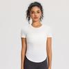 Tops Esportivos Personalizados para Mulheres, Roupas de Manga Curta de Alta Elasticidade Justas de Secagem Rápida, Camisetas Fitness Respiráveis para Corrida com Efeito Emagrecedor, Roupas de Yoga
