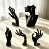 Suporte de exibição de joias, modelo de mão simulada, manequim, anel, colar, brincos, pulseira, adereços de exibição de joias