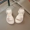 Zapatos Elegantes de Tacón Alto para Niñas 2026 Verano Nuevos de Suela Suave Antideslizantes Zapatos de Princesa para Niños Mayores Sandalias Romanas de Princesa con Punta Abierta
