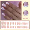 Unhas Usáveis Simples, Cor Base Rosa Nude com Bordas Brancas Limpas, Formato Quadrado Curto Francês, Arte de Unha Versátil para o Dia a Dia