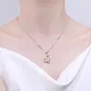 Pingente Coração de Amor em Prata Esterlina S925 Estilo Ins Colar com Letra em Formato de Coração Pequeno Coração de Pêssego Vazado Corrente para Clavícula Feminina Amor