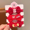 Cuerda para el pelo Roja de Año Nuevo Ankora para Niños Niñas Lazo para el Pelo Lindo Goma Elástica Lazo para el Pelo Cuerda para el Pelo de Niñas Diadema