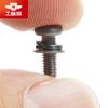 Tornillo combinado de cabeza de cruz ranurada en cruz con arandela plana pequeña y arandela de resorte de acero al carbono niquelado para uso industrial GB9074. 4S