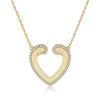 Caliente Transfronterizo Plata de Ley S925 para Mujer Colgante en Forma de Corazón Oro Arena Diseño Collar Corazón Dorado Misma Joyería de Marca Grande