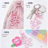Llavero de resina con forma de corazón y flor, hebilla plana de colores, accesorios para manualidades, llavero de cuentas hecho a mano, decoración de colgante, venta al por mayor