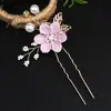 Peine para el Cabello Hoja Dorada Transfronterizo Accesorios para el Cabello Hecho a Mano Set de Novia Peine de Flores Pasador Joyería