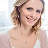 Collar de 26 Letras Europeas y Americanas Cobre Creativo Personalizado Colgante en Forma de Corazón Incrustado con Diamantes Joyería para Mujer Venta al por Mayor