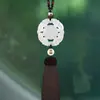 Colgante para coche, bendición de seguridad, calcedonia blanca, colgante para coche, colgante para coche de hombre, espejo retrovisor, colgante para coche, para hombres y mujeres