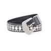 Cinturón Blanco de Piel Sintética Tachonado con Pedrería para Mujer, Decorado con Pedrería, Adecuado para Jeans, Cinturón Ancho con un Estilo Único
