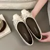 Zapatos planos de estilo ballet con lazo y punta cuadrada para mujer, suaves y cómodos, zapatos casuales de corte bajo para uso diario, nuevos zapatos versátiles para mujer