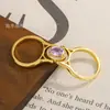 Anillo para el Dedo con Doble Anillo Doble Diamante Abierto para Mujer 2024 Nuevo Anillo Ligero de Lujo Regalo