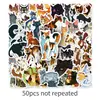 50 Pegatinas de Gato Guerrero Dibujos Animados Gato Lindo Película Graffiti Transfronterizas Impermeables Casco Equipaje Papelería Pegatinas