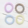 Macarons Estilo Coreano Caramelo Transparente Escarchado Color Simple Para Todas las Ocasiones Anillo para el Cabello Tipo Cable de Teléfono Anillo Grande para el Cabello Color Gelatina