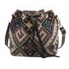 Bolsa Feminina Estilo Étnico 2024 Nova Moda Bolsa de Ombro Nicho Cordão Bucket Bag Western Style All-match Crossbody Bag