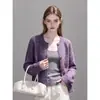 Top de Punto para Mujer Estilo Sencillo Cuello Redondo de un Solo Botón Manga Corta 2026 Nuevo